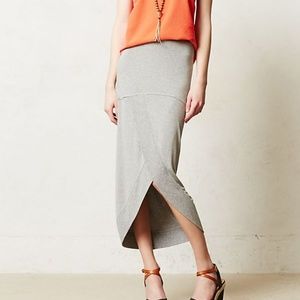 Anthropologie Grey Draped maxi Skirt